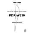 PIONEER PDR-W839/KUXJ/CA Owner's Manual cover photo