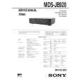 SONY MDSJB920 Service Manual cover photo