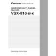 PIONEER VSX-816-K/SPWXJ Owner's Manual cover photo