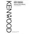 KENWOOD KRV8540 Owner's Manual cover photo