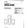 SONY SRSD4K Owner's Manual cover photo