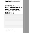 PIONEER PRO-800HD Owner's Manual cover photo