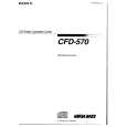 SONY CFD-570 Owner's Manual cover photo