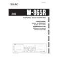 TEAC W865R Owner's Manual cover photo