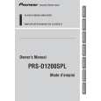 PIONEER PRS-D1200SPL Owner's Manual cover photo