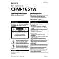 SONY CFM-165TW Owner's Manual cover photo