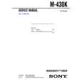 SONY M430K Service Manual cover photo