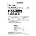 PIONEER F504RDS/-G Service Manual cover photo