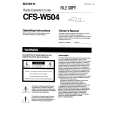 SONY CFS-W504 Owner's Manual cover photo