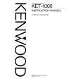 KENWOOD KET-1000 Owner's Manual cover photo