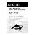 DENON DP-61F Owner's Manual cover photo