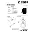 SONY SSH2700 Service Manual cover photo
