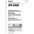 SONY XR-5450 Owner's Manual cover photo