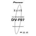 PIONEER DV-F07 Owner's Manual cover photo