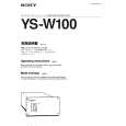 SONY YS-W100 Owner's Manual cover photo