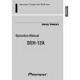 PIONEER DEH-12A/XM/UC Owner's Manual cover photo