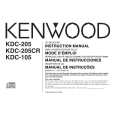 KENWOOD KDC105 Owner's Manual cover photo