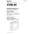 SONY XVM-40 Owner's Manual cover photo