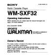 SONY WM-SXF32 Owner's Manual cover photo