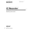 SONY ICD-47 Owner's Manual cover photo