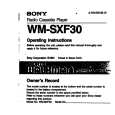 SONY WM-SXF30 Owner's Manual cover photo