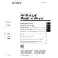 SONY MDXC6400R Owner's Manual cover photo