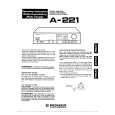 PIONEER A-221 Owner's Manual cover photo