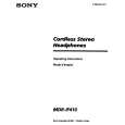 SONY MDR-IF410 Owner's Manual cover photo