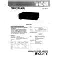 SONY TAAX401 Owner's Manual cover photo