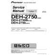 PIONEER DEH-2750B/XM/ES Service Manual cover photo