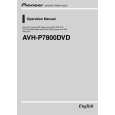 PIONEER AVH-P7800DVD Owner's Manual cover photo