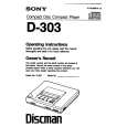 SONY D-303 Owner's Manual cover photo