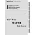 PIONEER PRS-D210 Owner's Manual cover photo