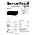 TECHNICS RSX933 Service Manual cover photo